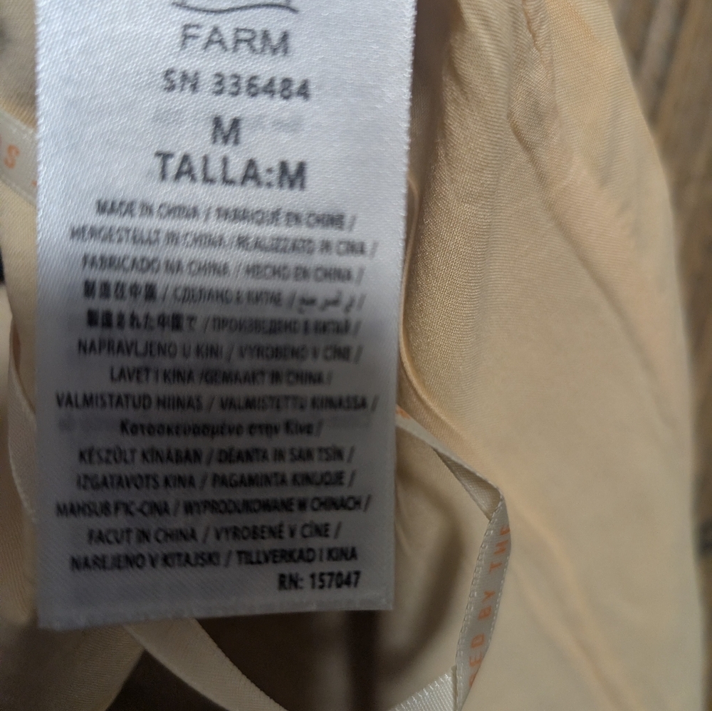 FARM RIO SAND FOLIAGE SKETCH MIDI SKIRT MEDIUM NEW NWT - Picture 12 of 15